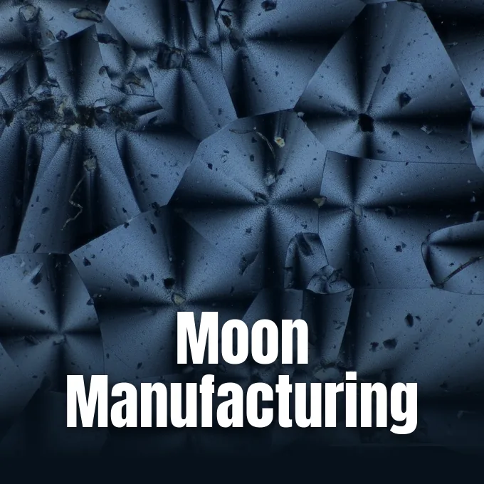 Microscopic kaleidoscope crystal patterns inside NASA moon manufacturing material composite.