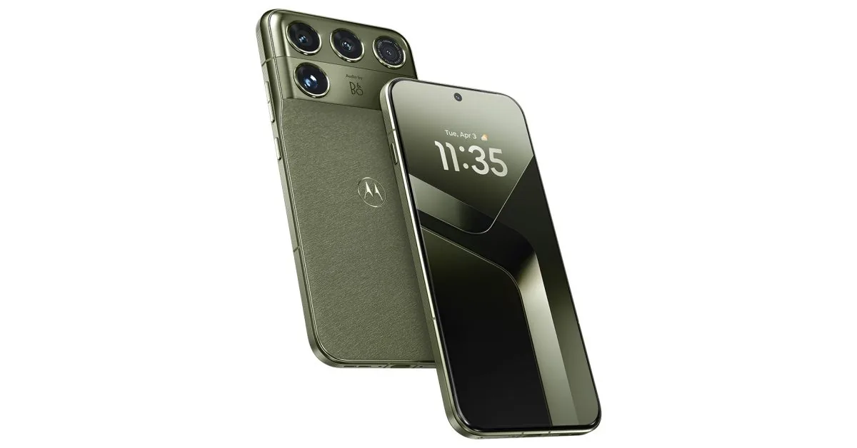 Motorola Signature phone display and frame shown from promotional materials.