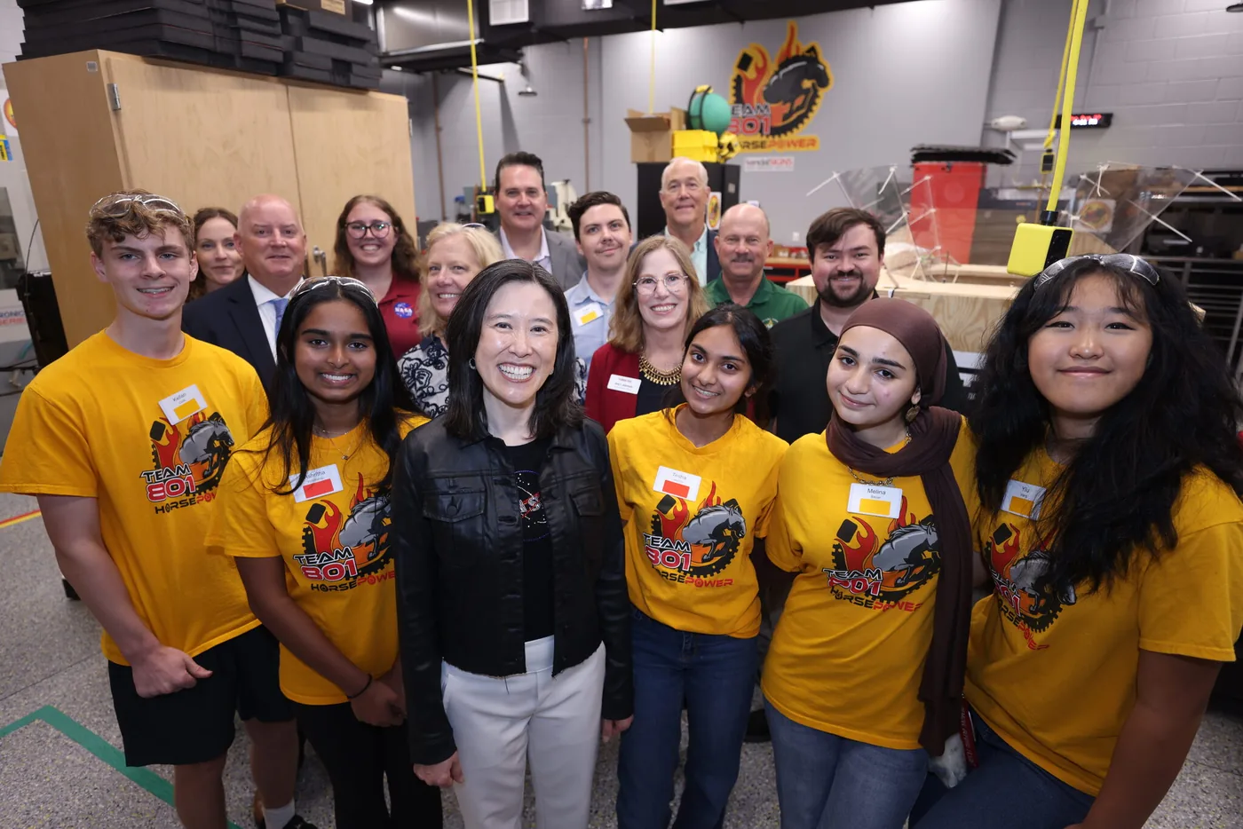 NASA opportunities for students showcased during a visit by Elaine Ho to Edgewood Junior/Senior High School.