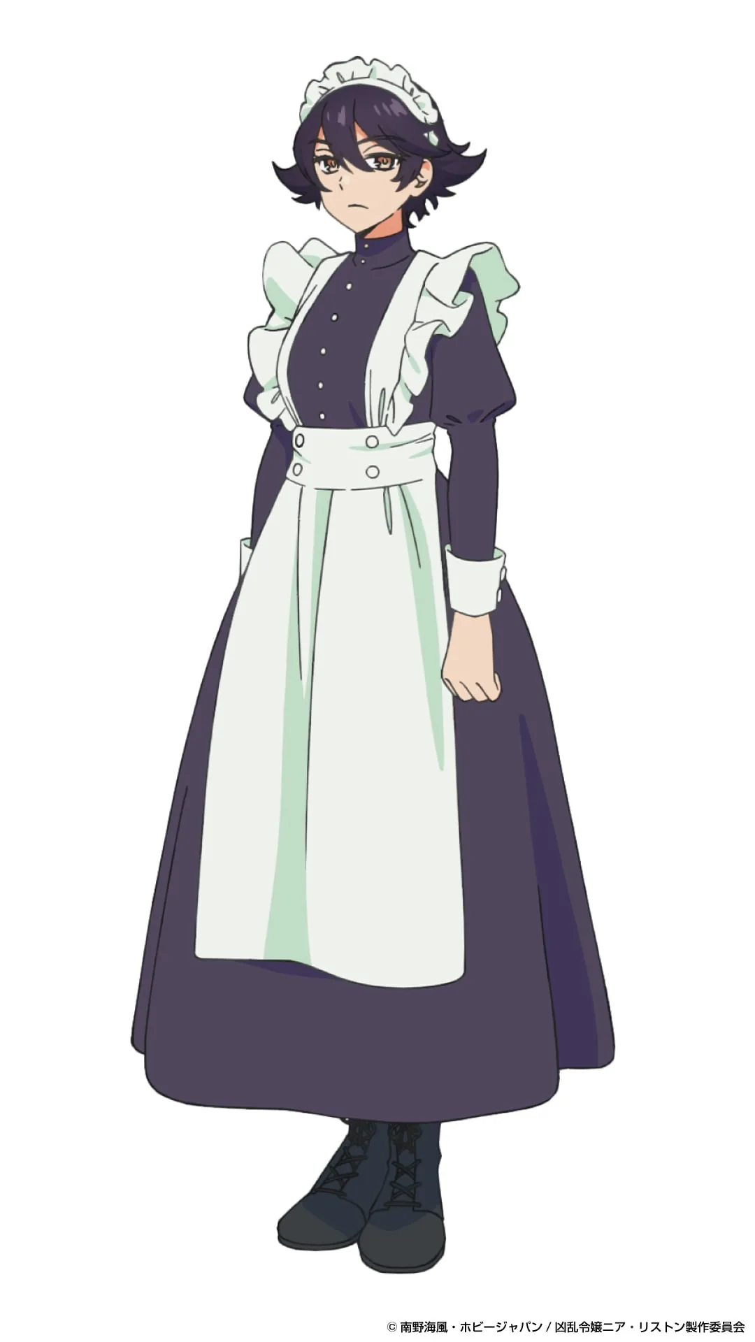 Character artwork from the official website for Nia Liston Merciless Maiden anime.