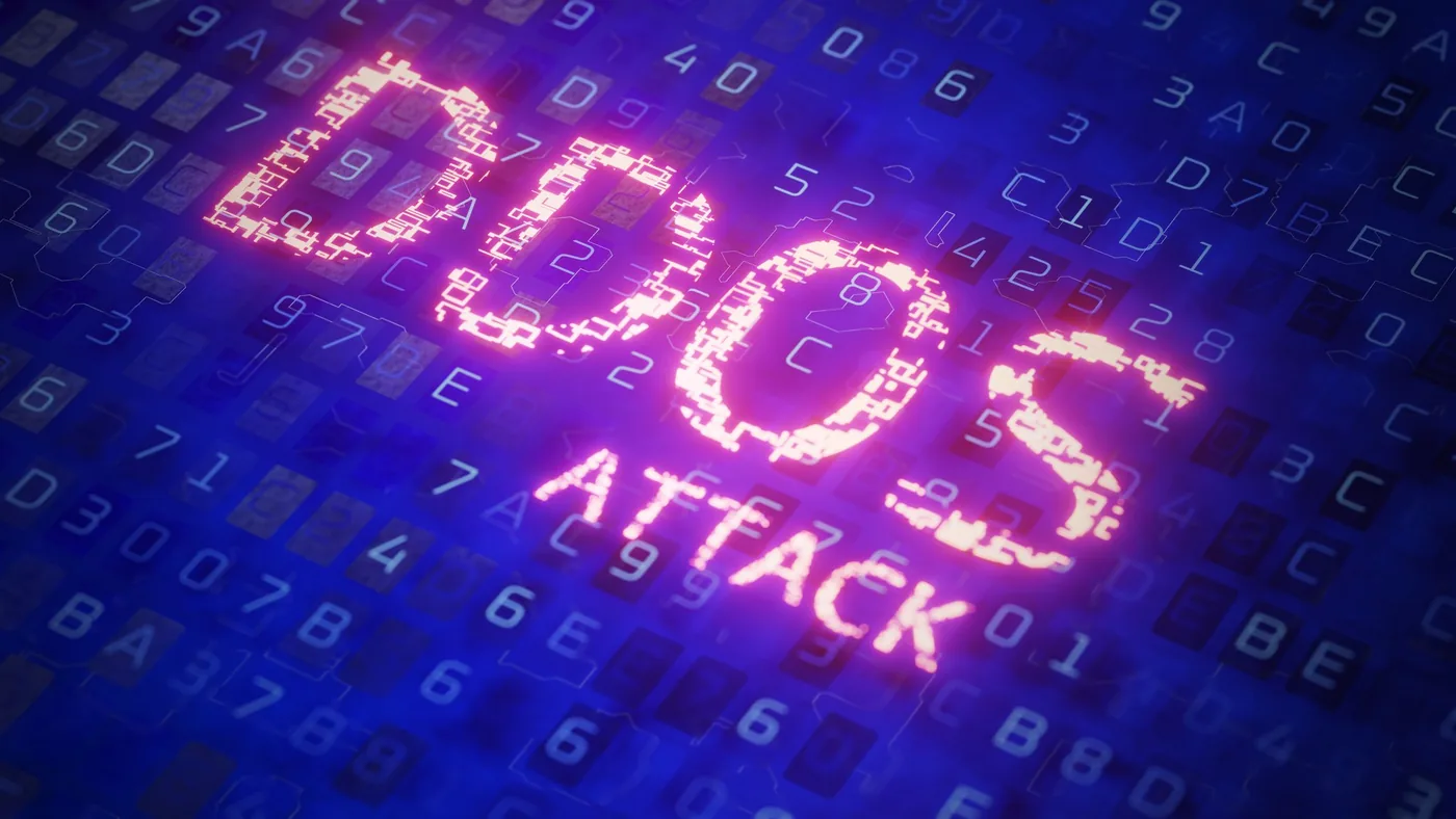 Cybersecurity infrastructure illustration representing the disruption of booter networks.