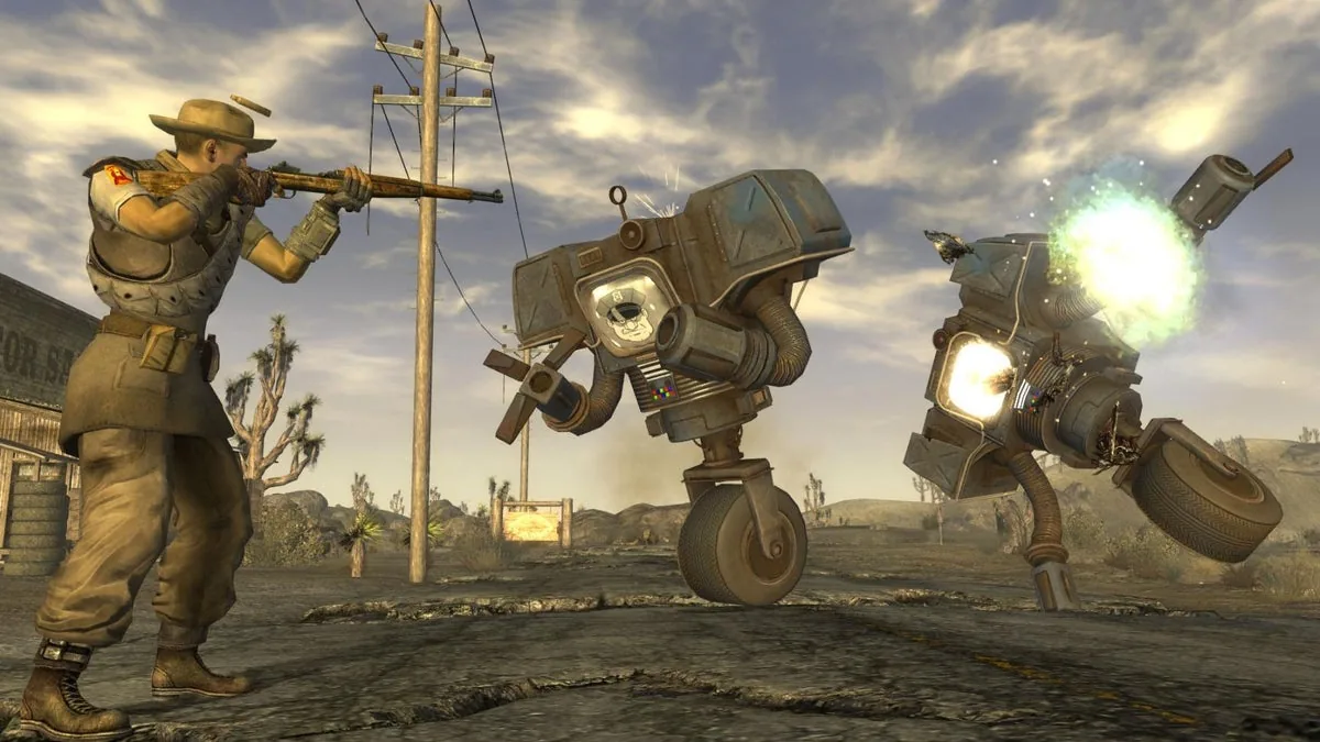 Fallout New Vegas artwork representing the previous collaboration between Bethesda and Obsidian