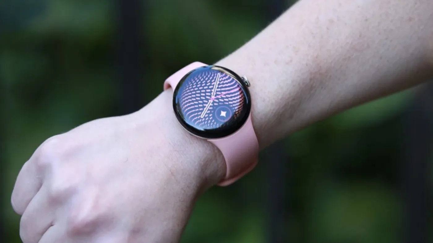 Engadget coverage showing the Pixel Watch 5 wearable device for health tracking.