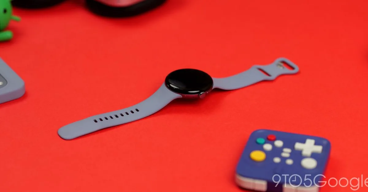 Google Pixel Watch 5 hardware shown during coverage of September Wear OS software updates.