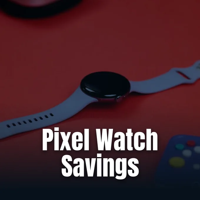 Google Pixel Watch 5 hardware shown in connection with early retail discounts and Wear OS updates.