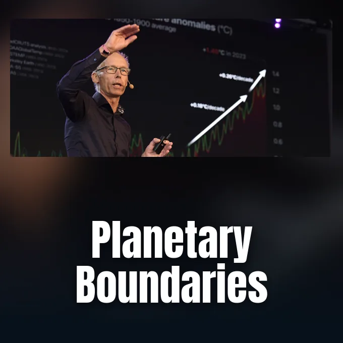 Scientific American graphic illustrating seven breached planetary boundaries within Earth's life-support systems.