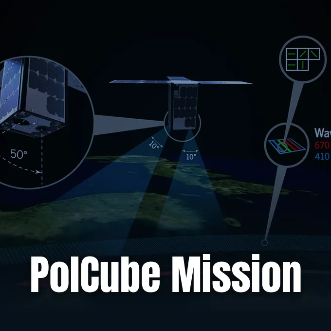 A polarimetry diagram from NASA Science illustrating how the PolCube mission measures reflected sunlight across Earth.