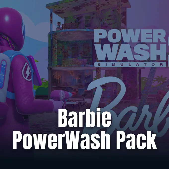 Official promotional artwork for the PowerWash Simulator 2 Barbie Pack DLC announcement.
