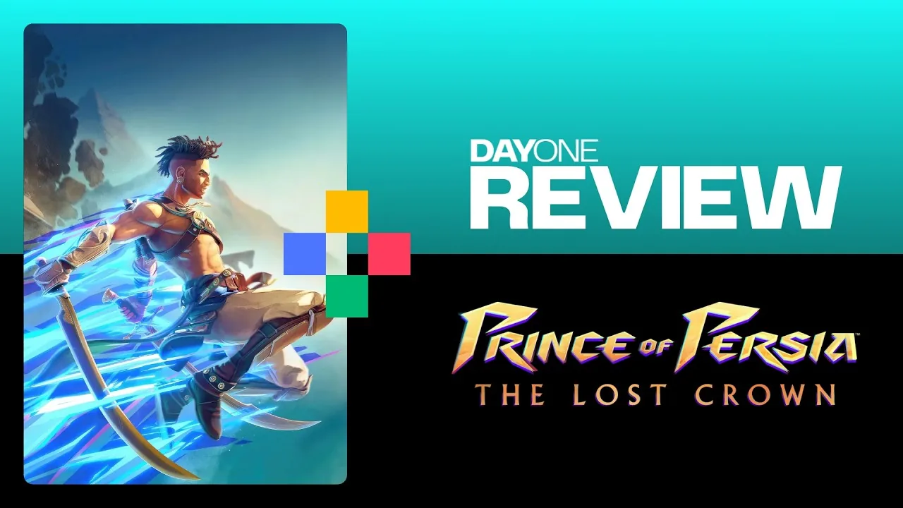 DayOne video review title card for Prince of Persia: The Lost Crown in 4K resolution.