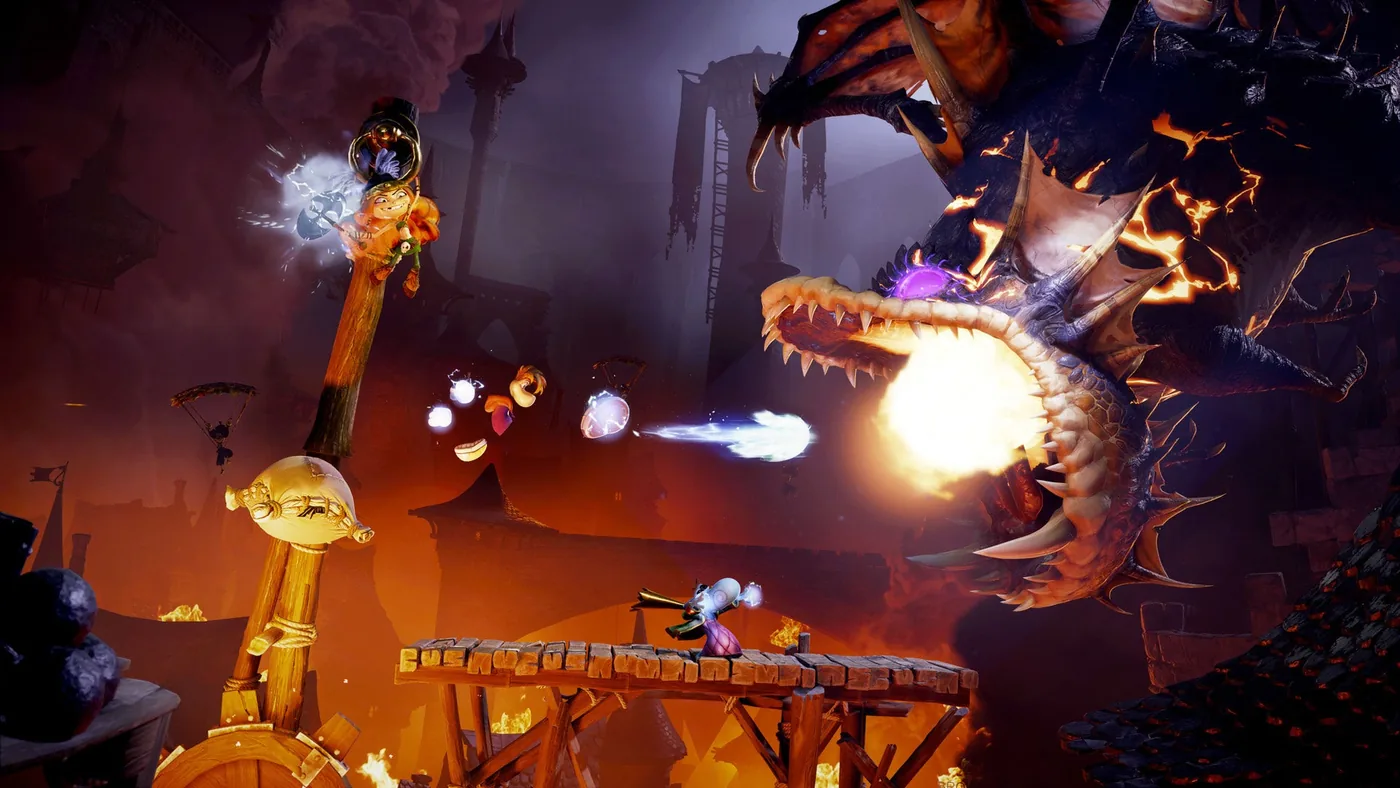 Rayman Legends Retold musical rhythm section gameplay capture provided during preview demonstrations.