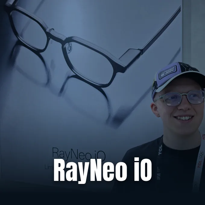 RayNeo iO smart glasses on display at IFA 2026, reported by TechRadar.