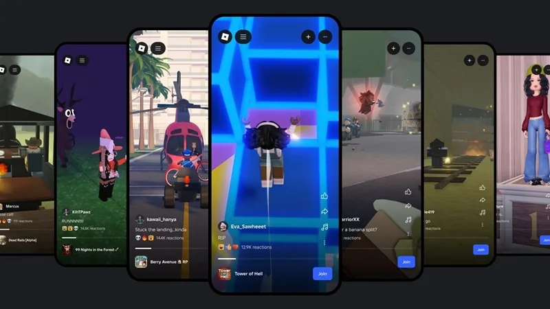 Digital showcase presenting mobile titles created by Roblox creators utilizing modern engine features.