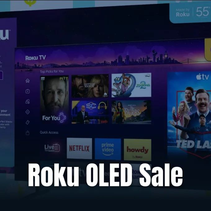 A Roku OLED TV promotional display unit featured in HotHardware reporting.