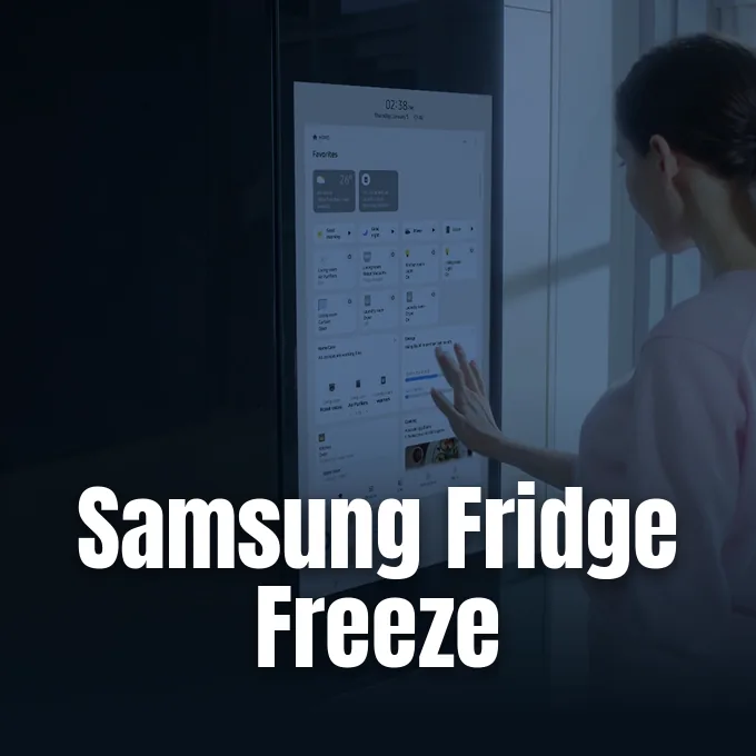 A Samsung smart fridge unit displaying an error screen after a software update rolled out to appliances.