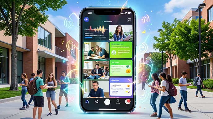 A student testing the ScrollEd app interface featuring short video explainers on a mobile screen.