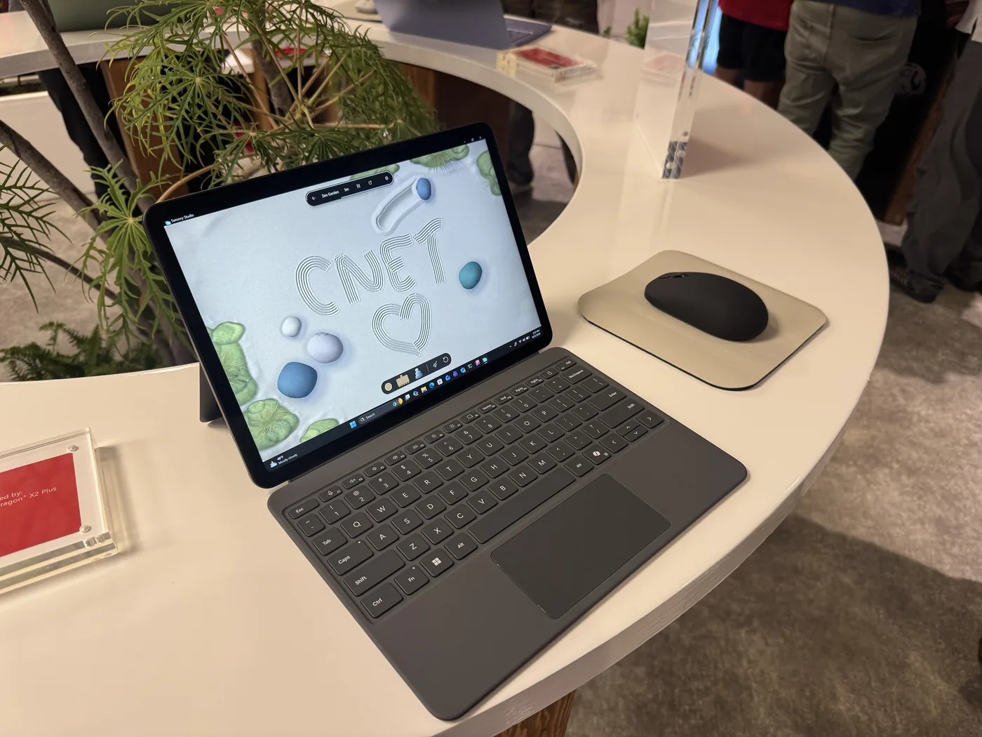 Microsoft Surface Pro 12-inch tablet powered by Snapdragon X2 Plus shown in business black on a desk