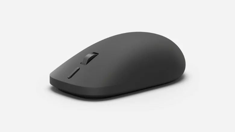 Redesigned Microsoft Surface Mouse with integrated haptic feedback and ambidextrous body
