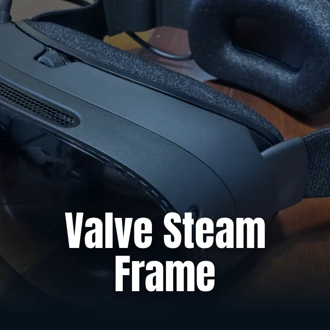 Valve's Steam Frame virtual reality headset photographed for Gizmodo's hardware review.