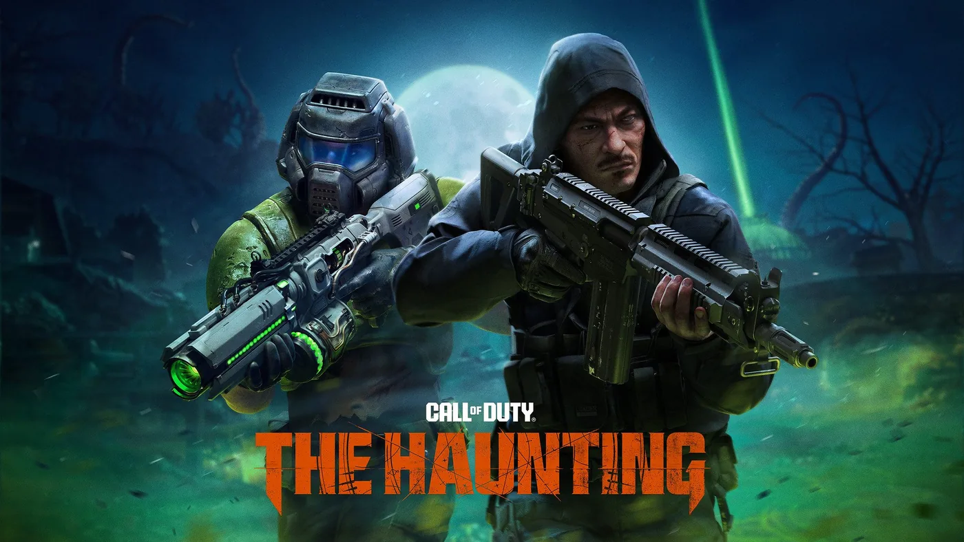 Promotional imagery for Call of Duty Season 06 and The Haunting.