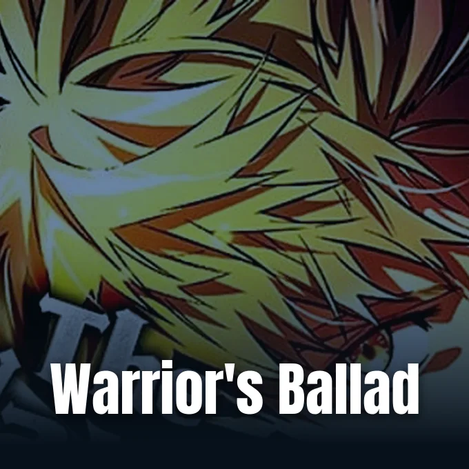 Official promotional poster for The Warrior's Ballad from WEBTOON Entertainment
