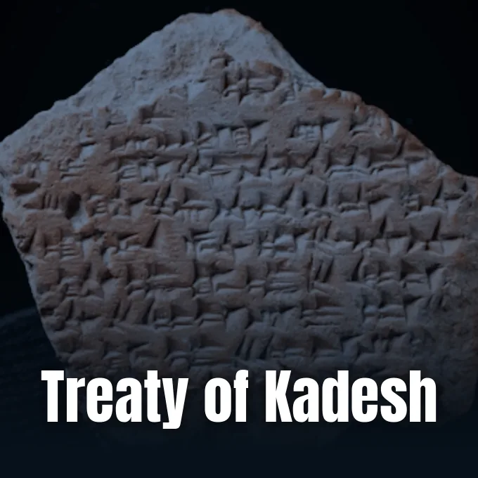 Ancient Hittite cuneiform tablet fragment belonging to the Treaty of Kadesh discovered at Hattusha in Turkey.