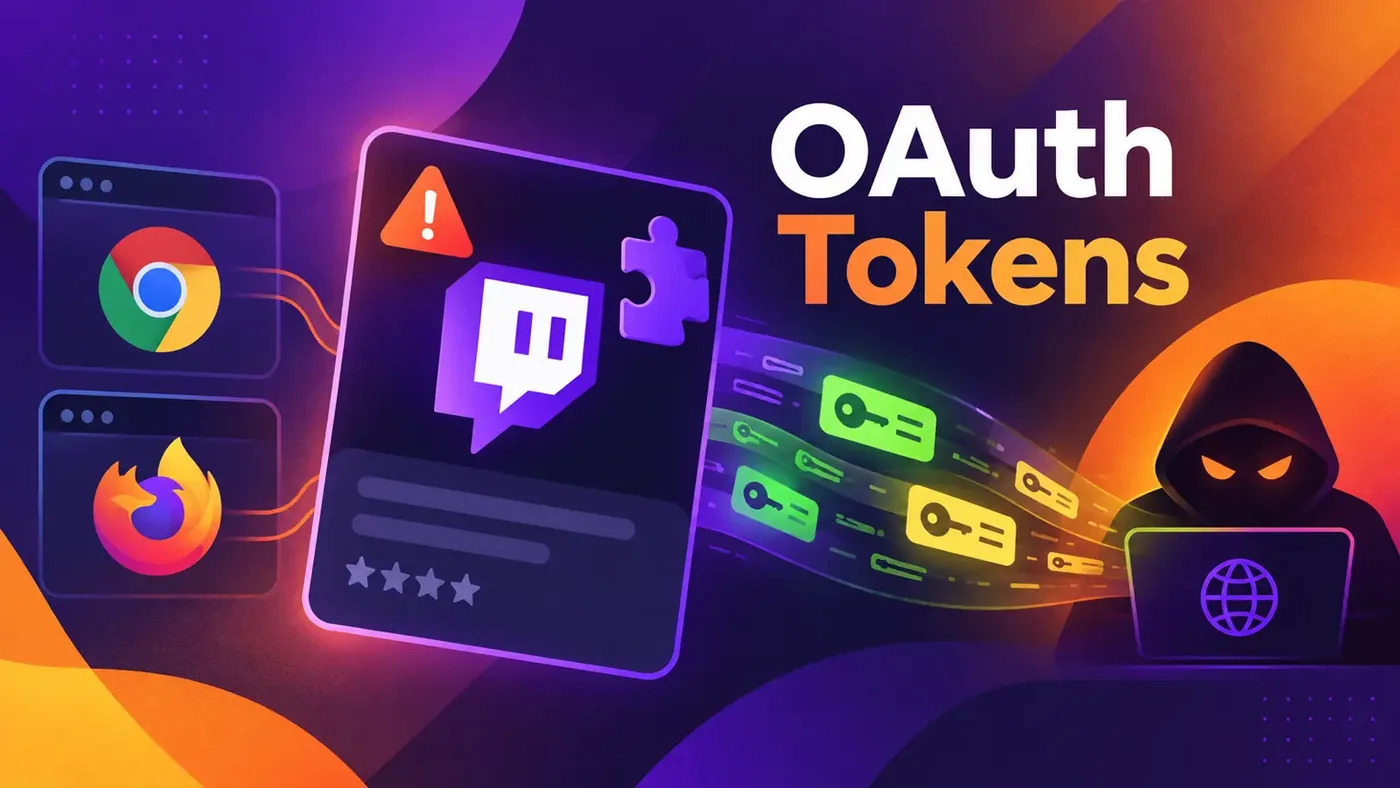 Cyber Security News graphic analyzing the Twitch extension token vulnerability.