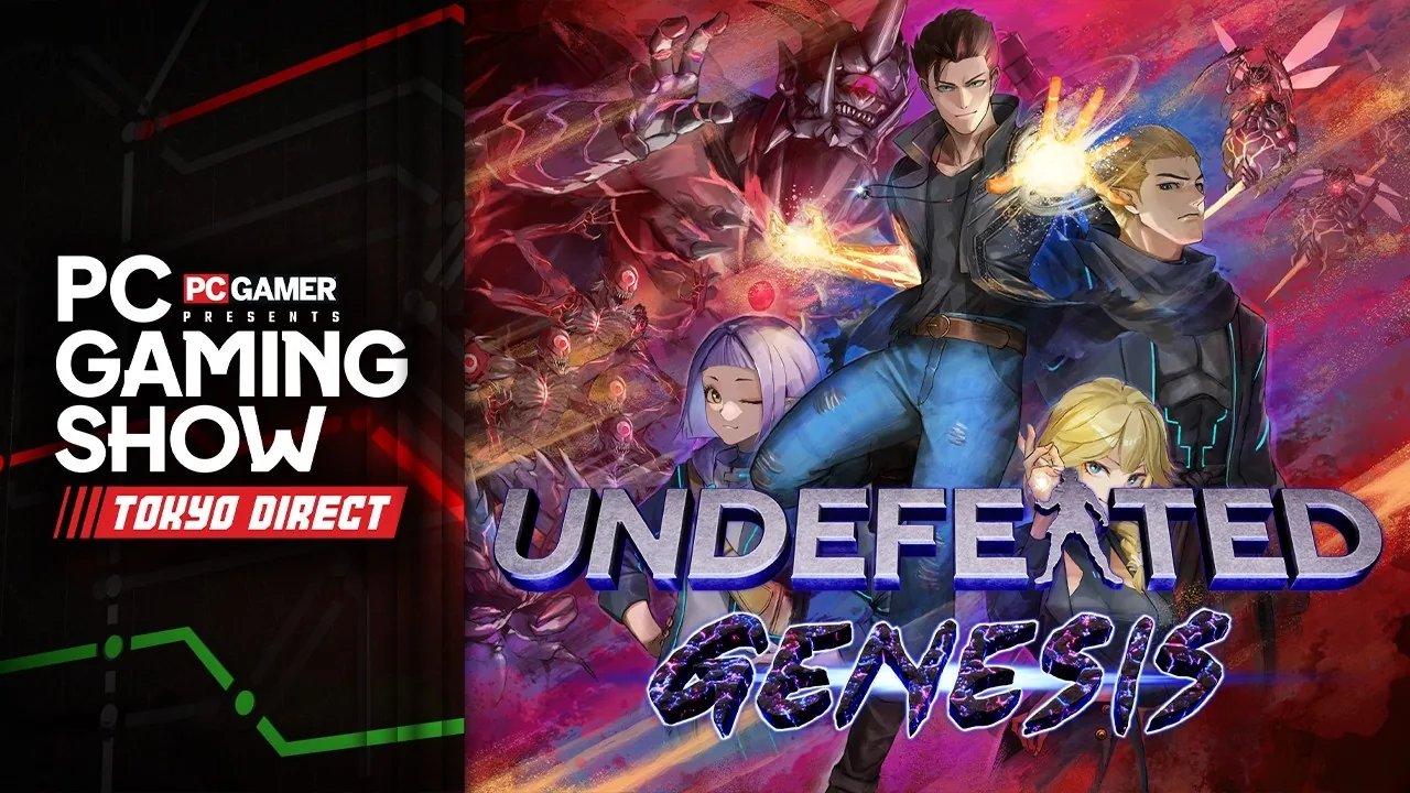 Title card from the Undefeated Genesis demo trailer shown at the PC Gaming Show.