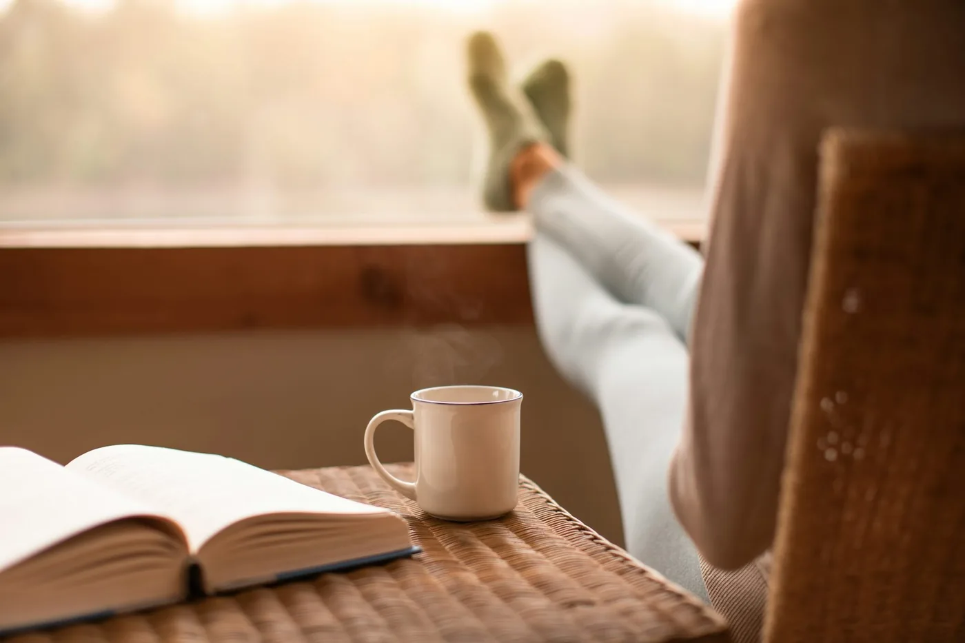 An illustration from The Conversation depicting quiet wakeful rest and cognitive processing.