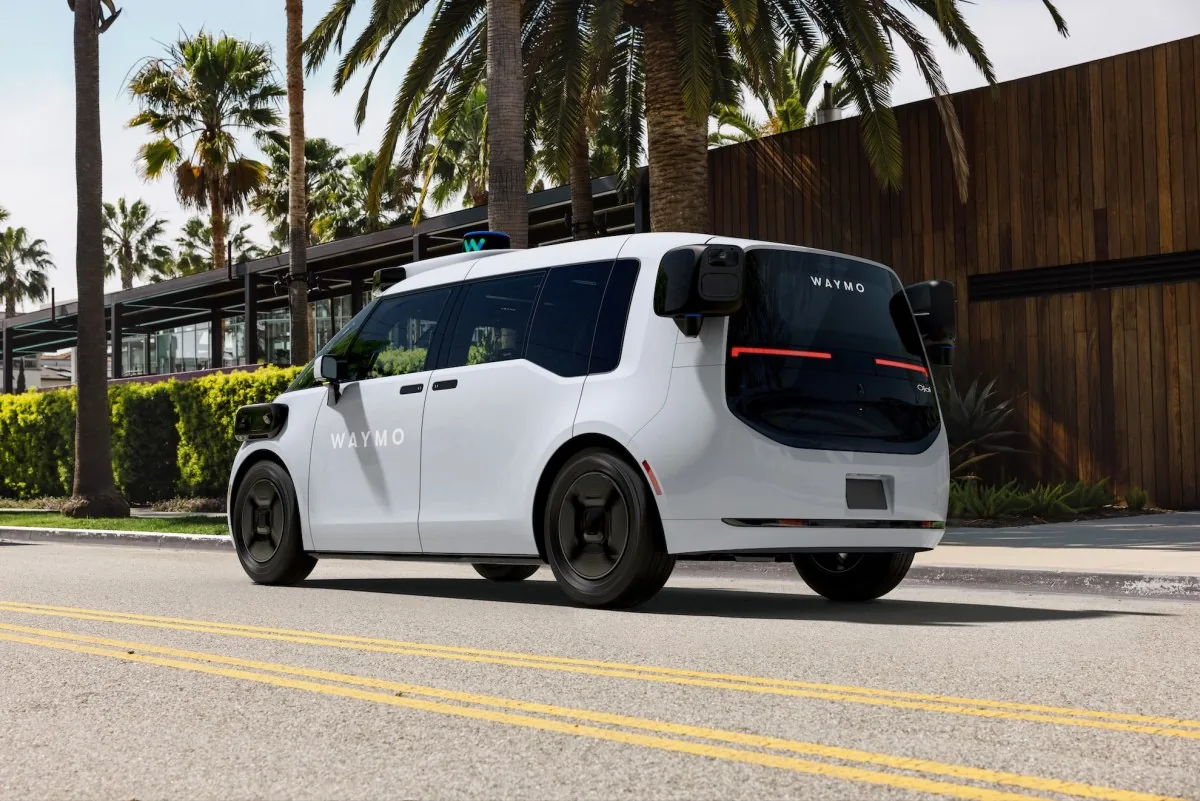 An all-electric Ojai minivan operating in the Waymo robotaxi service fleet.