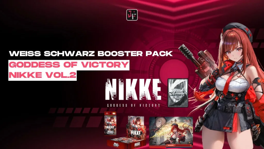 Sealed ten-pack display box packaging for the Weiss Schwarz Nikke Vol. 2 booster card release.