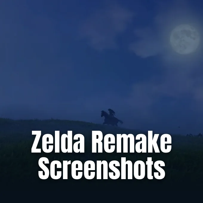 Promotional image for the Ocarina of Time remake accompanying the Zelda remake screenshots.