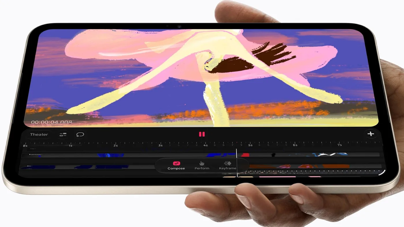 Apple iPad mini featuring an OLED display and an A20 Pro chip