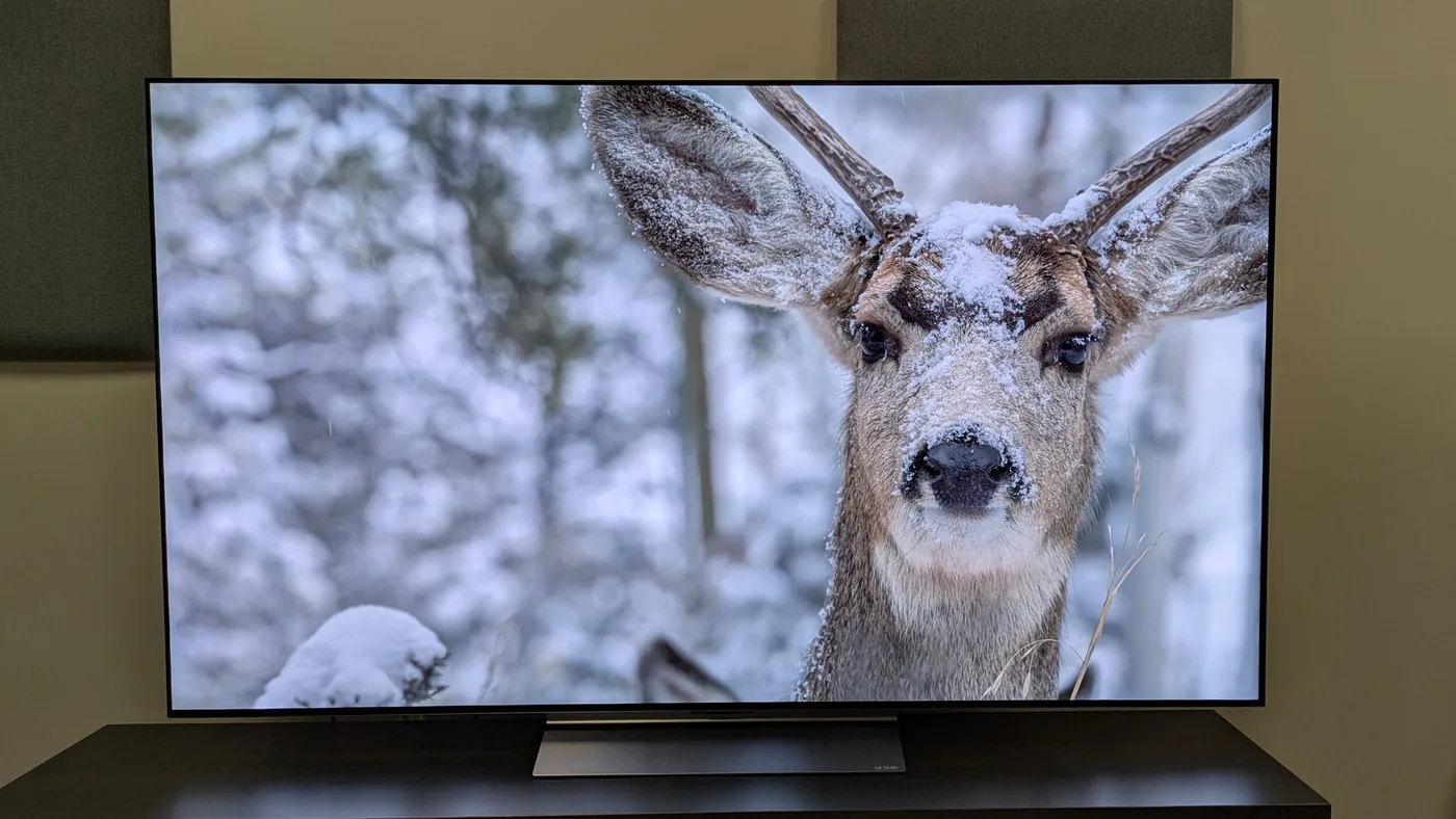 LG C6 OLED television front profile
