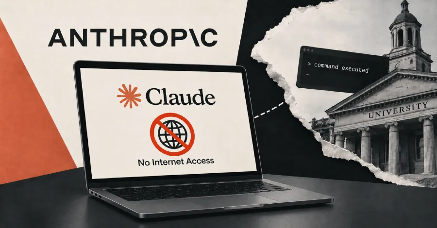 Graphic depicting Claude models disconnected from live web networks during Anthropic internal evaluations.