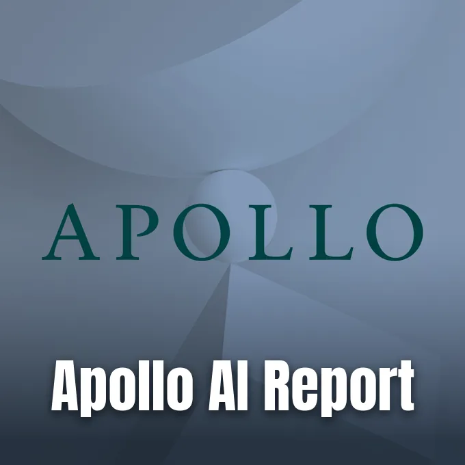 The word Apollo printed in elegant dark green serif letters against an abstract geometric background.