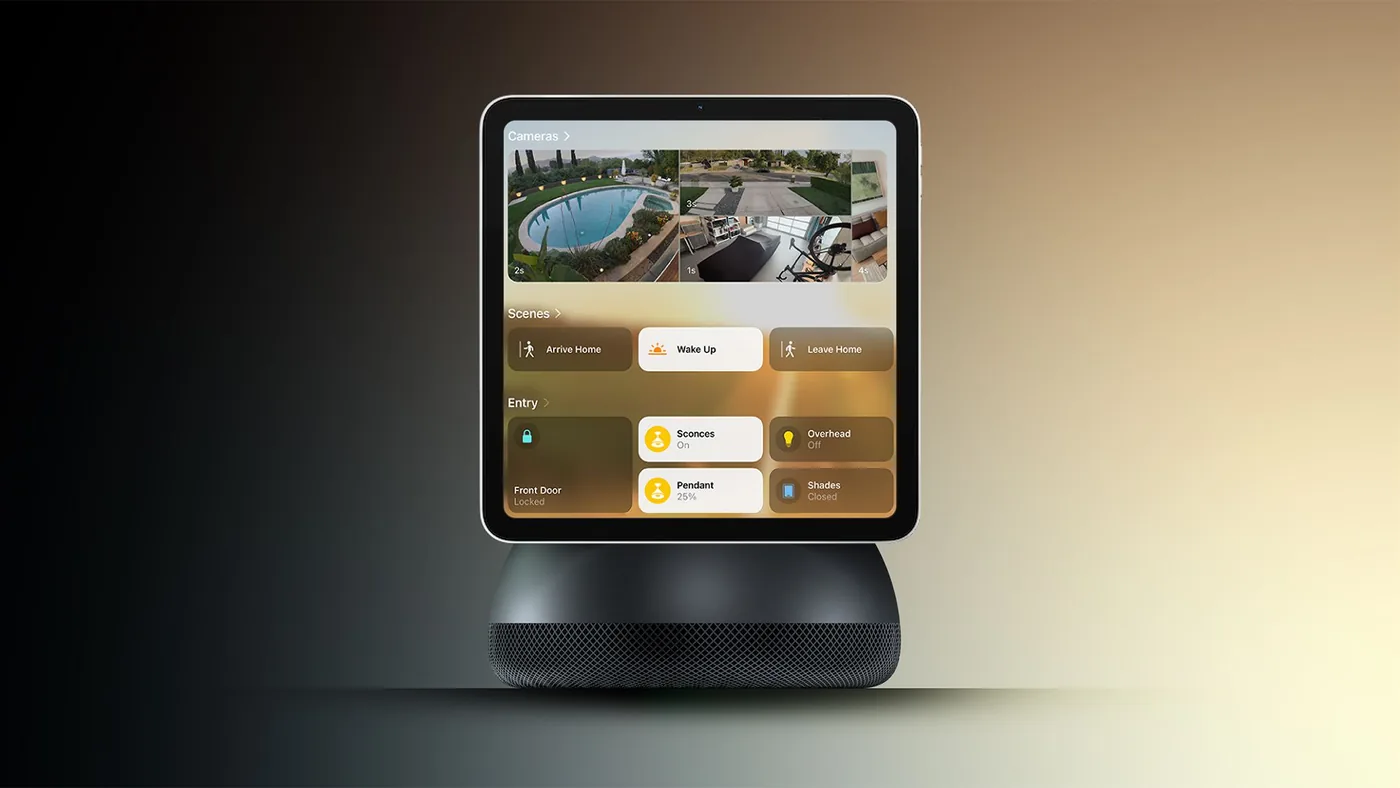 Apple smart home hub concept design with dome base