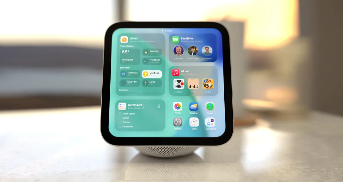 Conceptual render of the Apple HomePad smart display featured in this week's Apple top stories.