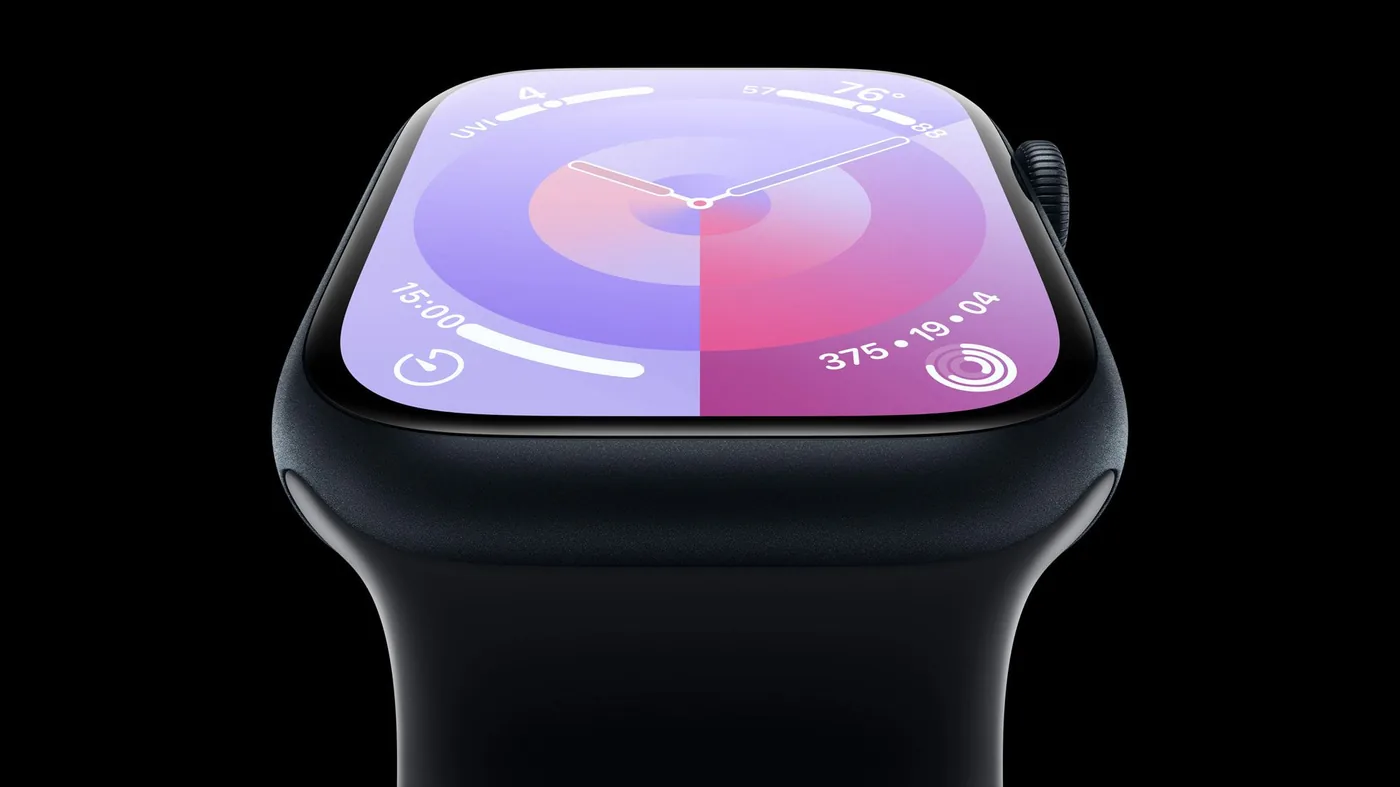 Apple Watch Series 9 display and case design.