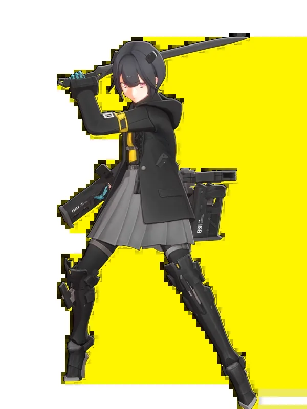 Official character artwork of Touka from the Armed High School Girls mobile RPG project.