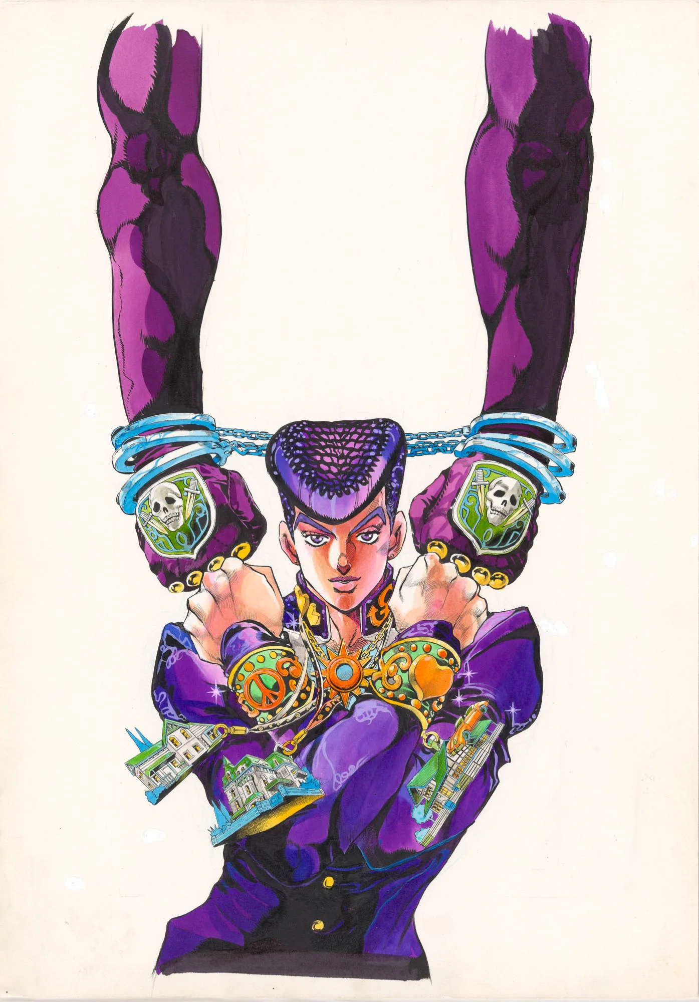 JoJo's Bizarre Adventure Part 4 illustration board drawing by Hirohiko Araki
