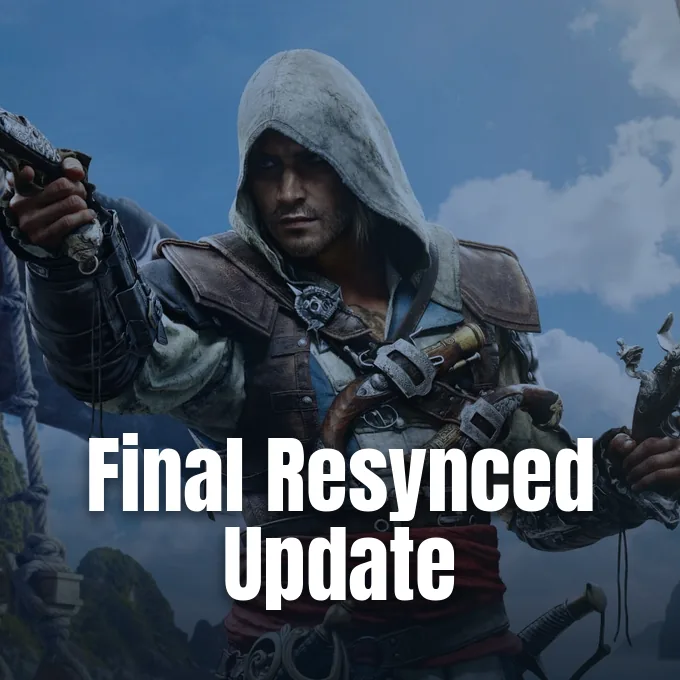 Assassin's Creed protagonist Edward Kenway wearing his hooded assassin outfit while holding a pistol outdoors.