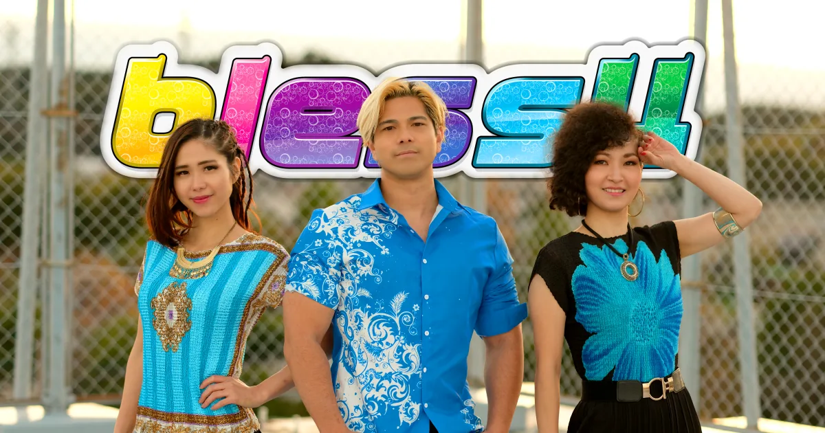 Promotional banner graphic of vocal ensemble bless4.