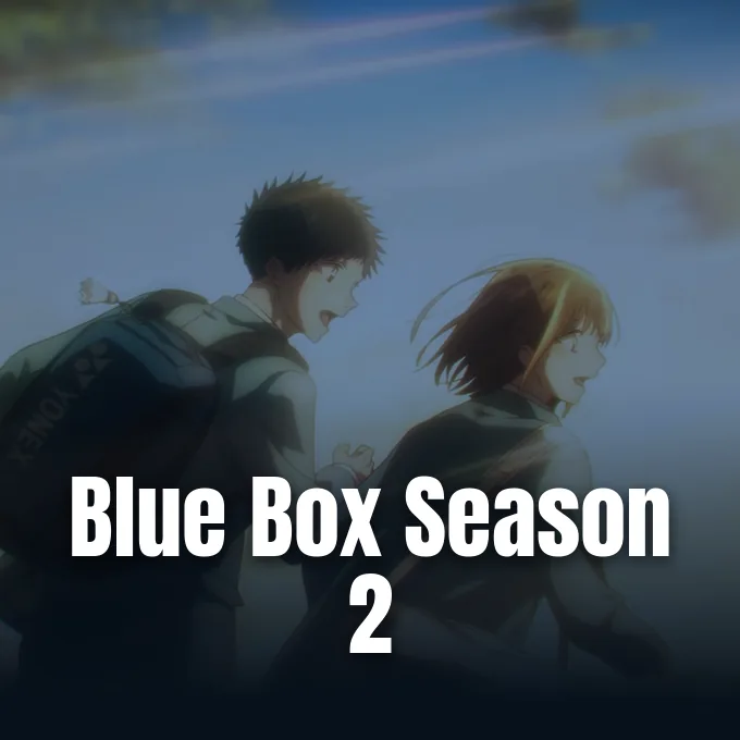 Taiki Inomata and Chinatsu Kano running together outdoors during a scene from Blue Box anime
