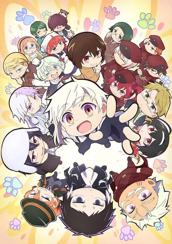 Chibi poster artwork for the second season of Bungo Stray Dogs Wan