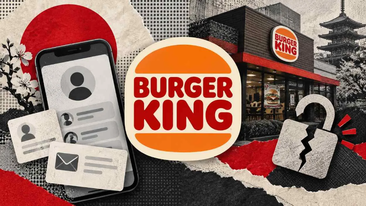 Notice graphic regarding the customer data breach at Burger King Japan.