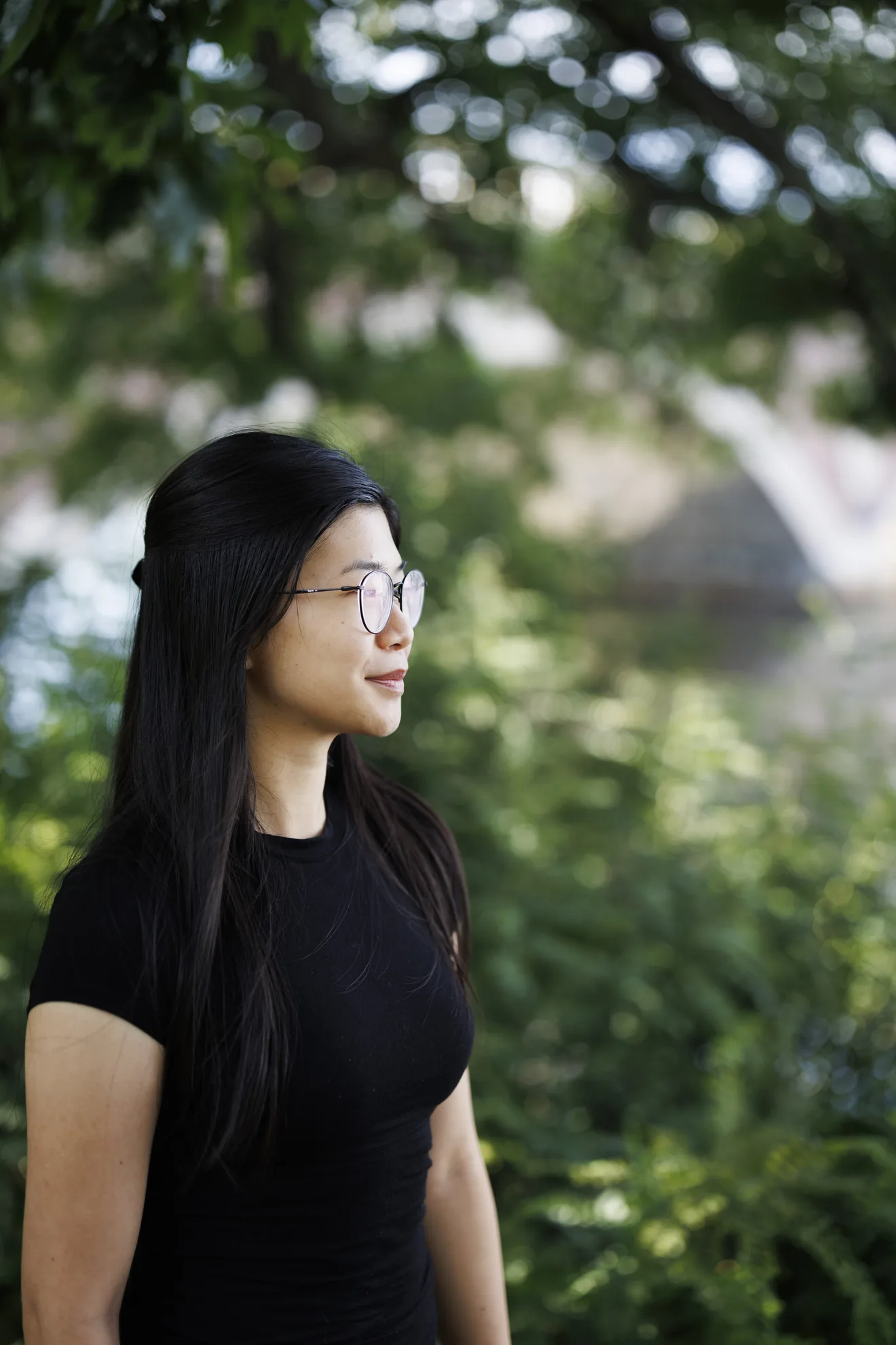 Harvard Graduate School of Education student Evelyn Huang speaking about her experience along the Charles River.