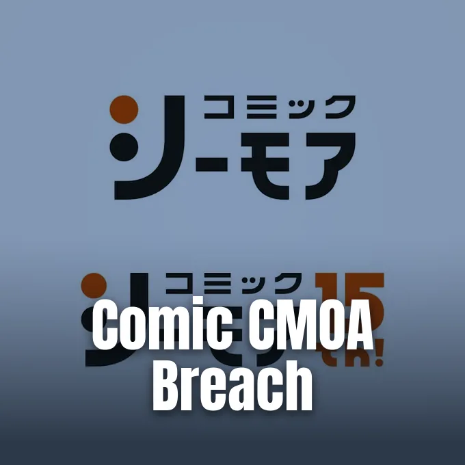 The Comic CMOA Japanese service logo and branding symbols displayed on a light background.