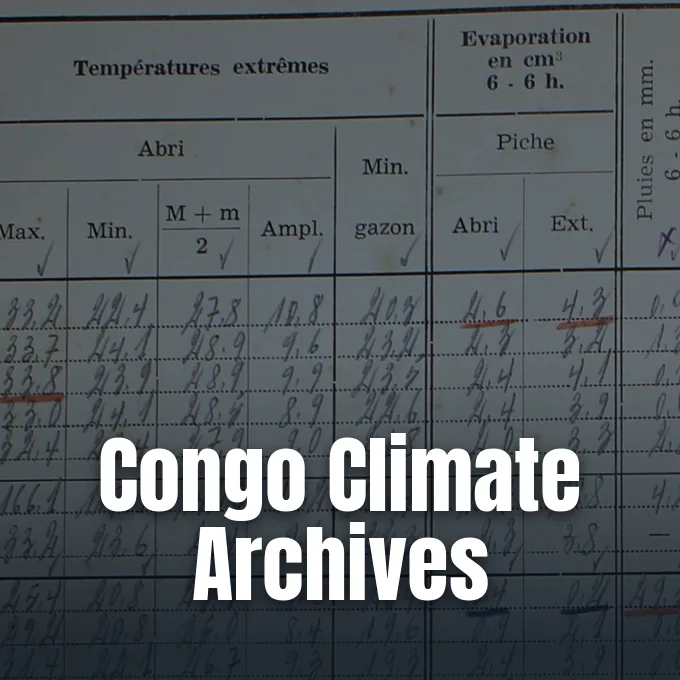 A vintage handwritten meteorological log sheet documenting historical temperature and evaporation measurements in French.
