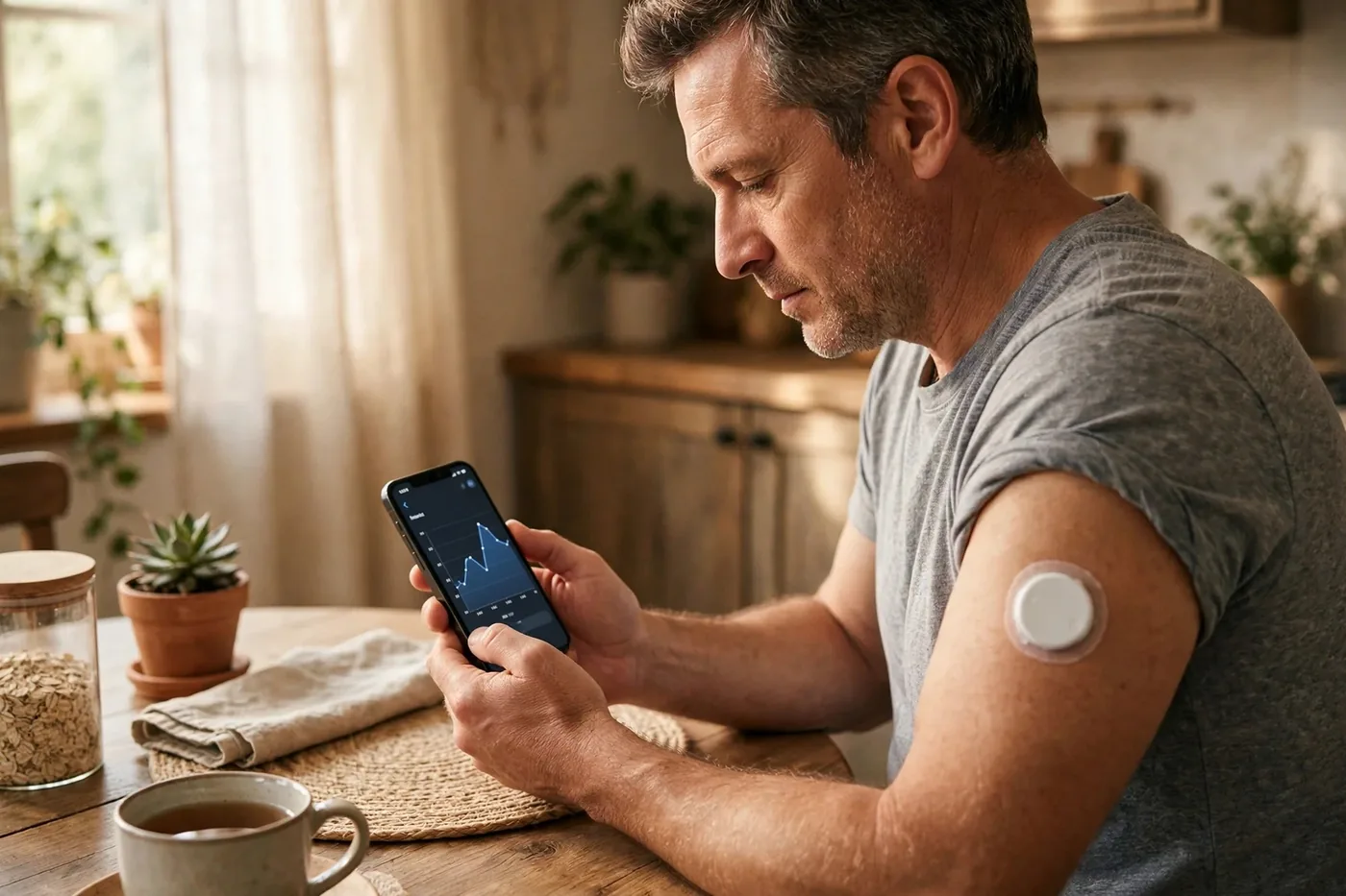 Digital display of blood sugar patterns from a wearable sensor