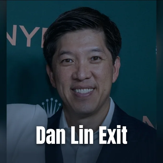 A portrait of smiling film producer Dan Lin at a media event.